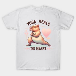 Yoga Heals the Heart Capybara Doing Yoga T-Shirt